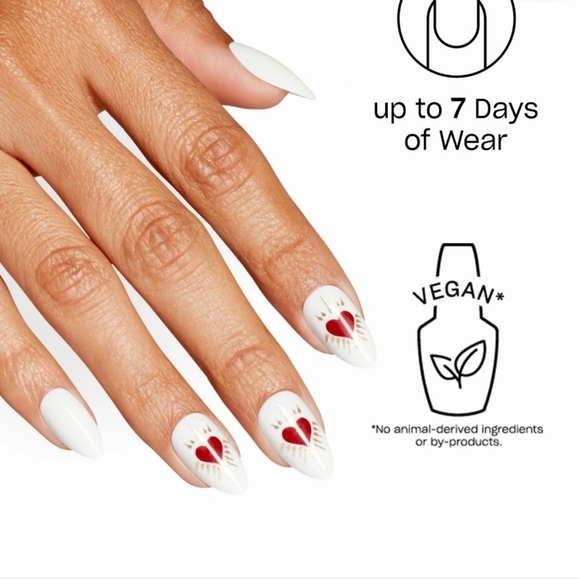 OPI White Nails With Hearts "Bursting With Love" Press-On Nails - Picture 3 of 3